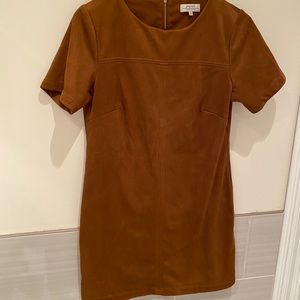Papaya Weekend Faux Suede Shirt Dress